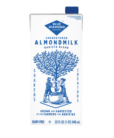 Almond Breeze Barista Blend Unsweetened Almond Milk - 12 Cartons
