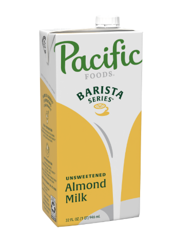 Pacific Foods Barista Series Unsweetened Almond Milk - 1 cases of 12, 32oz cartons